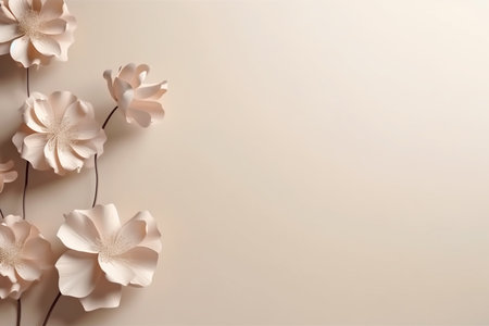 Product display background with   natural,sunlight and flower .Minimal background for  products presentation.Created with Generative AI technologyの素材
