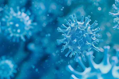 Virus Particles Microscopic Art ,Scientific Abstract Photography.Created with Generative AI technology.の素材