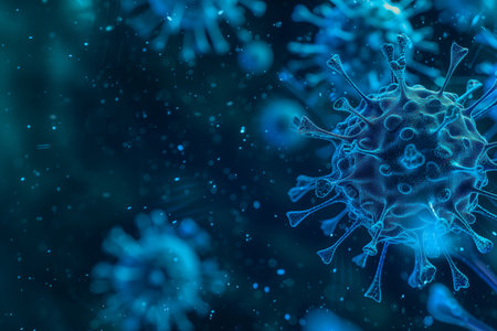 Virus Particles Microscopic Art ,Scientific Abstract Photography.Created with Generative AI technology.の素材