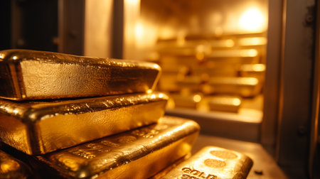 Wealth and Investment Concept, Stacked Gold Barsの素材