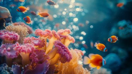 Tropical Paradise, Underwater Worlds Teeming with Marine Life.Created with Generative AI technology.の素材