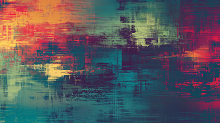Grunge digital glitch art, abstract patterns.Created with Generative AI technology.の素材