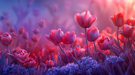 Twilight tulip trolls, guardians of dusk, petals and magic minglingの素材