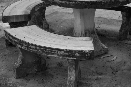 The empty marble chairの写真素材