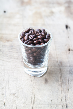coffee beans in the little glass.の写真素材