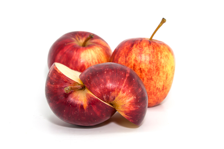 red apple with sliceの写真素材