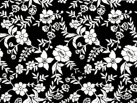 Watercolor seamless pattern with flowers and leaves. Vintage floral pattern. Flower seamless pattern. Botanical art. Floral botanical collection. Wedding floral set. Watercolor botanical designの写真素材