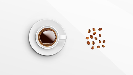 Realistic White Coffee Cupのイラスト素材