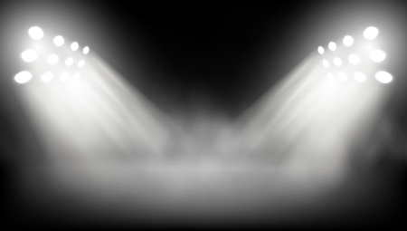 Big Stage Illuminated By Spotlightsのイラスト素材