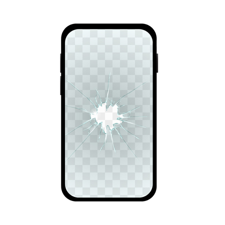 Realistic Broken Screen Simple Phone. EPS10 Vectorのイラスト素材
