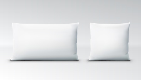 Clear White Square Pillow With Shadow. EPS10 Vectorのイラスト素材