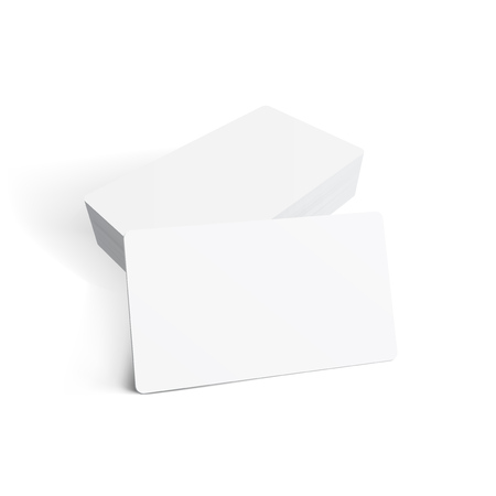 Stack Of Blank Business Card On White Backgroundのイラスト素材