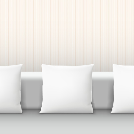 White Pillows On Sofa In The Interior. EPS10 Vectorのイラスト素材