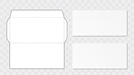 Office Envelope Cut Up Template. EPS10 Vectorのイラスト素材