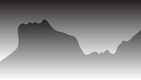 Two Abstract One Line Silhouettes Of Peopleのイラスト素材