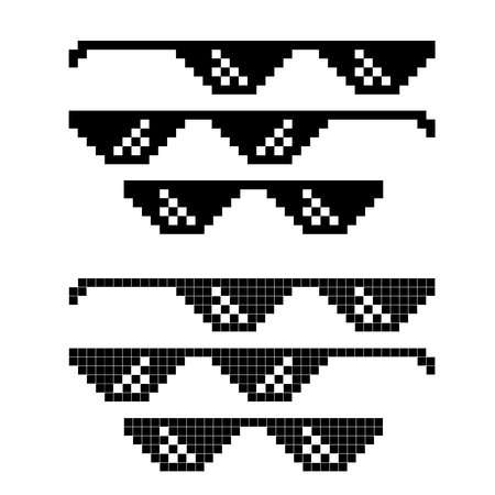 Popular Meme Pixel Glasses Set. EPS10 Vectorのイラスト素材
