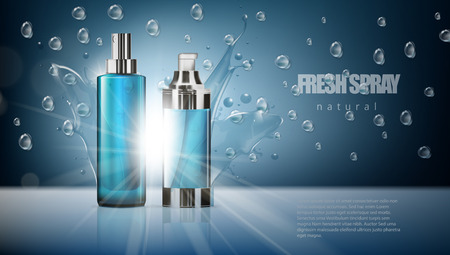 Luxury Cosmetic Fresh Spray Bottle Advertising Template. EPS10 Vectorのイラスト素材