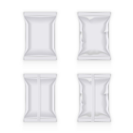 Realistic Food Snack Pillow Bag For Branding. EPS10 Vectorのイラスト素材