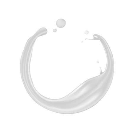 Abstract Round Milk Ring Splash On White. EPS10 Vectorのイラスト素材