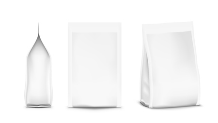 Realistic Doy Bag Pack For Coffee Snacks Or Other Food. EPS10 Vectorのイラスト素材