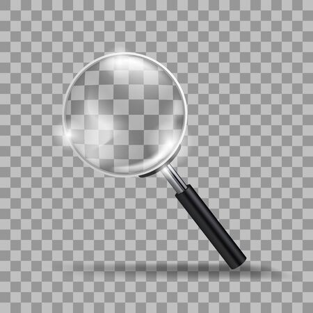 Realistic Transparent Modern Magnifying Glass Isolated On Backgroundのイラスト素材