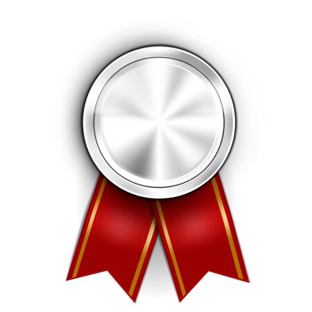 Realistic Award Medal. Winner Champion Silver Medal.のイラスト素材