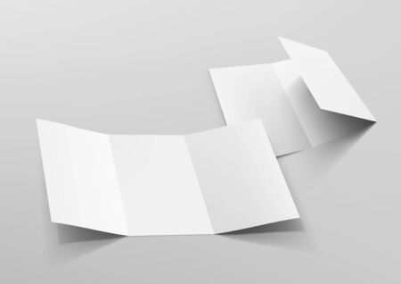 Realistic Tri-Fold A5 Or A4 Brochure Mockup. EPS10 Vectorのイラスト素材