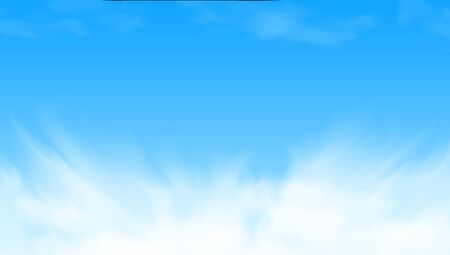 Beauty White Cloud And Clear Blue Sky In Sunny Day Background. EPS10 Vectorのイラスト素材
