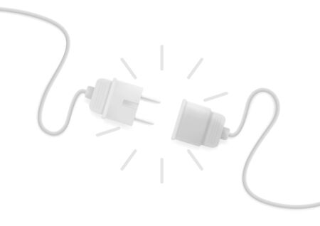 3D Electric Plug Socket Disconnect Error Concept