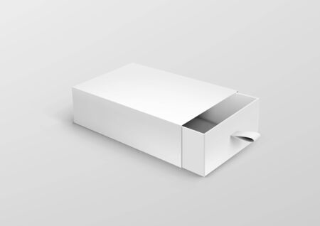 Package Cardboard Ribbon Pull And Slide Drawer Boxのイラスト素材