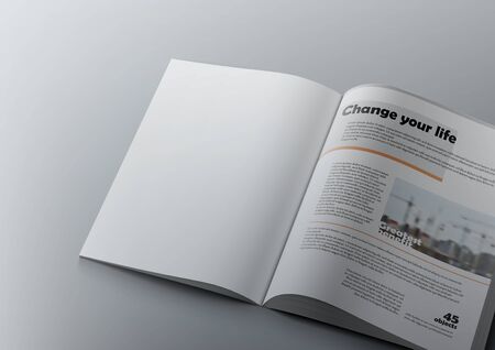 3D Magazine Design Concept. Clean White Pageのイラスト素材