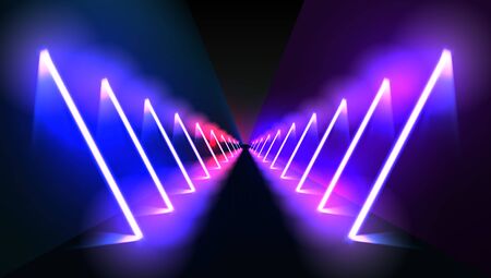 Abstract Night Club Laser Show Corridor Interiorのイラスト素材