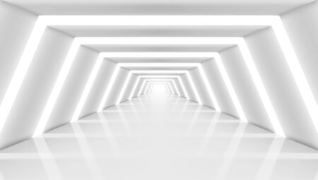 3D Abstract Future Long Corridor Light Interiorのイラスト素材