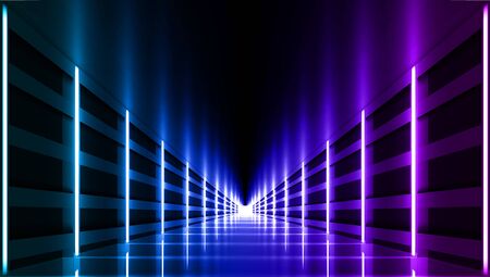 Abstract Night Club Laser Show Corridor Interiorのイラスト素材