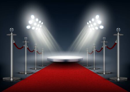 Vip Event Red Carpet With Round Stageのイラスト素材