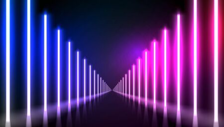 Abstract Night Club Laser Show Corridor Interiorのイラスト素材