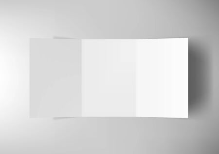 Tri-Fold A5 Brochure Isolated On White Backgroundのイラスト素材
