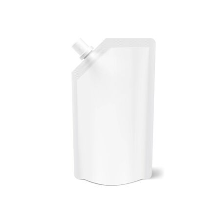 Realistic Blank Clear Spout Pouch Doy Bagのイラスト素材