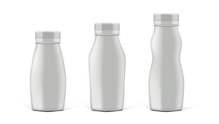 White Glossy Plastic Milk Bottle With Capのイラスト素材