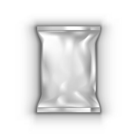 3D Blank Plastic Snack Package With Shadow Template. EPS10 Vectorのイラスト素材