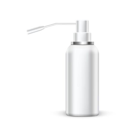 3D White Glossy Moisturized Spray Cosmetic Bottle. EPS10 Vectorのイラスト素材
