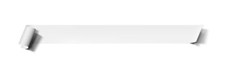 White Long Paper Ribbon Banner With Shadow. EPS10 Vectorのイラスト素材