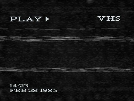 Glitch VHS Effect. Old Camera Screen Template. No Signal. EPS10 Vector