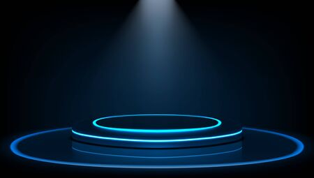Dark Stage For Presentation And Glossy Podiumのイラスト素材