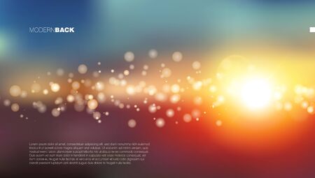 Abstract Colorful Bokeh Sun Light Beam Backgroundのイラスト素材