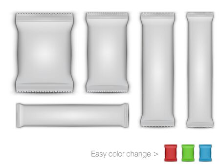 White Glossy Foil Packaging For Branding. Easy Color Change. EPS10 Vectorのイラスト素材
