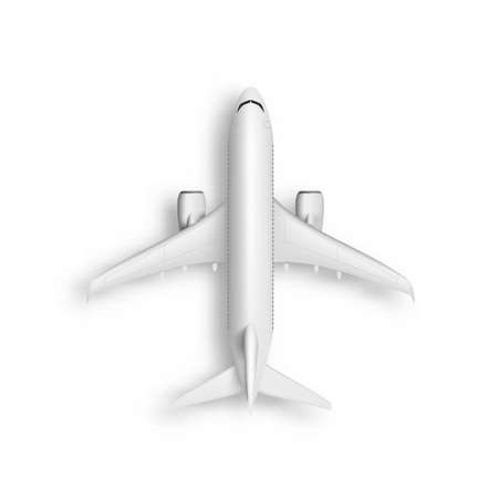 3D Abstract White Airplane Top View Isolatedのイラスト素材