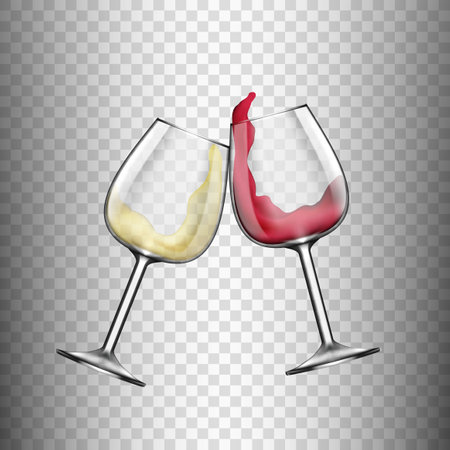 Big Reds Wine Glass Of Red And White Wineのイラスト素材