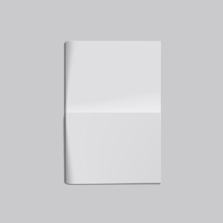 Empty Blank White Folded Newspaper Front Pageのイラスト素材