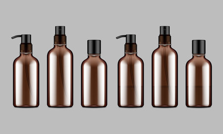 3D Cosmetic Plastic Bottles. Dispenser For Shampooのイラスト素材